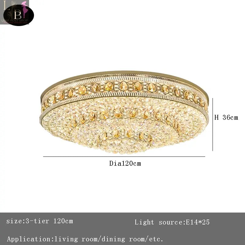 European Crystal LED Ceiling Chandelier for Living Room & Foyer Decor Lamp Post